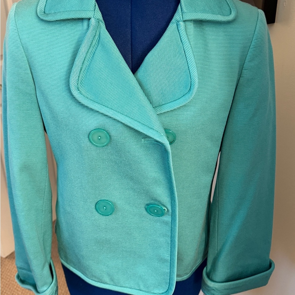 Talbots Aqua Double-Breasted Pea Coat